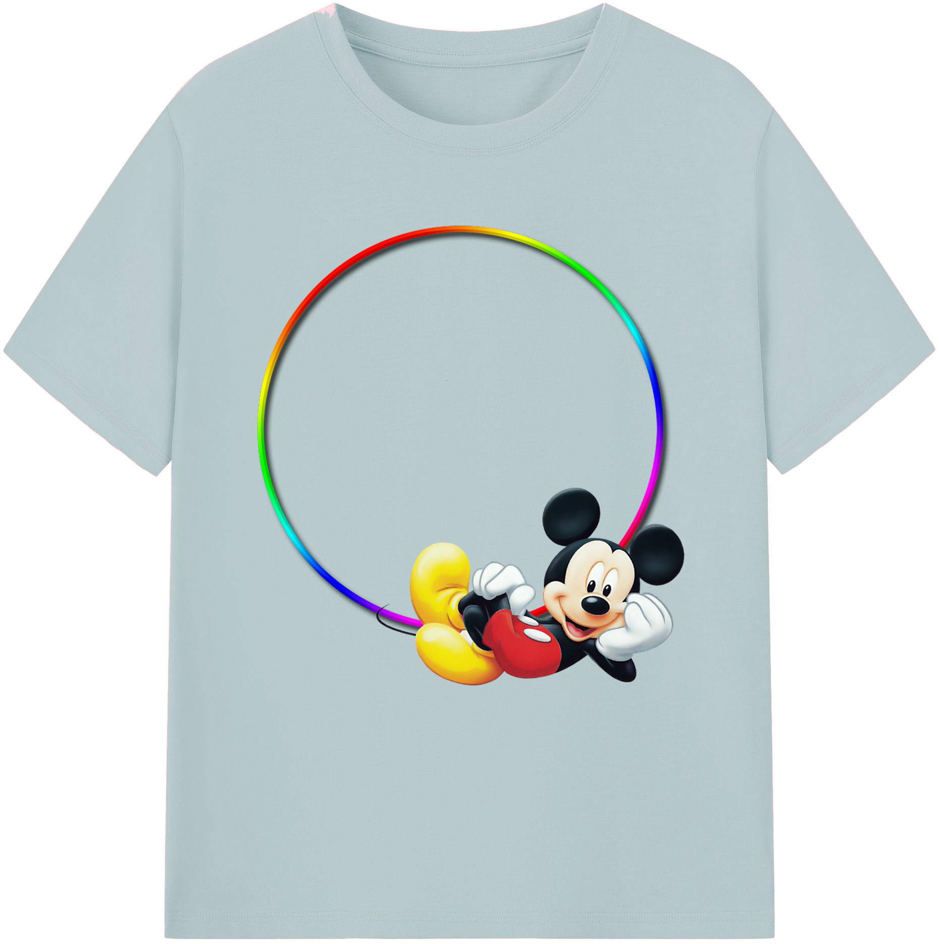 （画像用） ミッキーマウス Mickey Mouse 綿100％半袖Tシャツ（フロントプリント）
